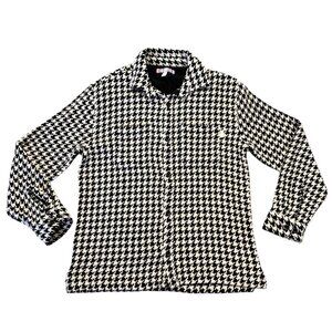 Urban Outfitters Black and White Houndstooth Button Down Shacket Size Small